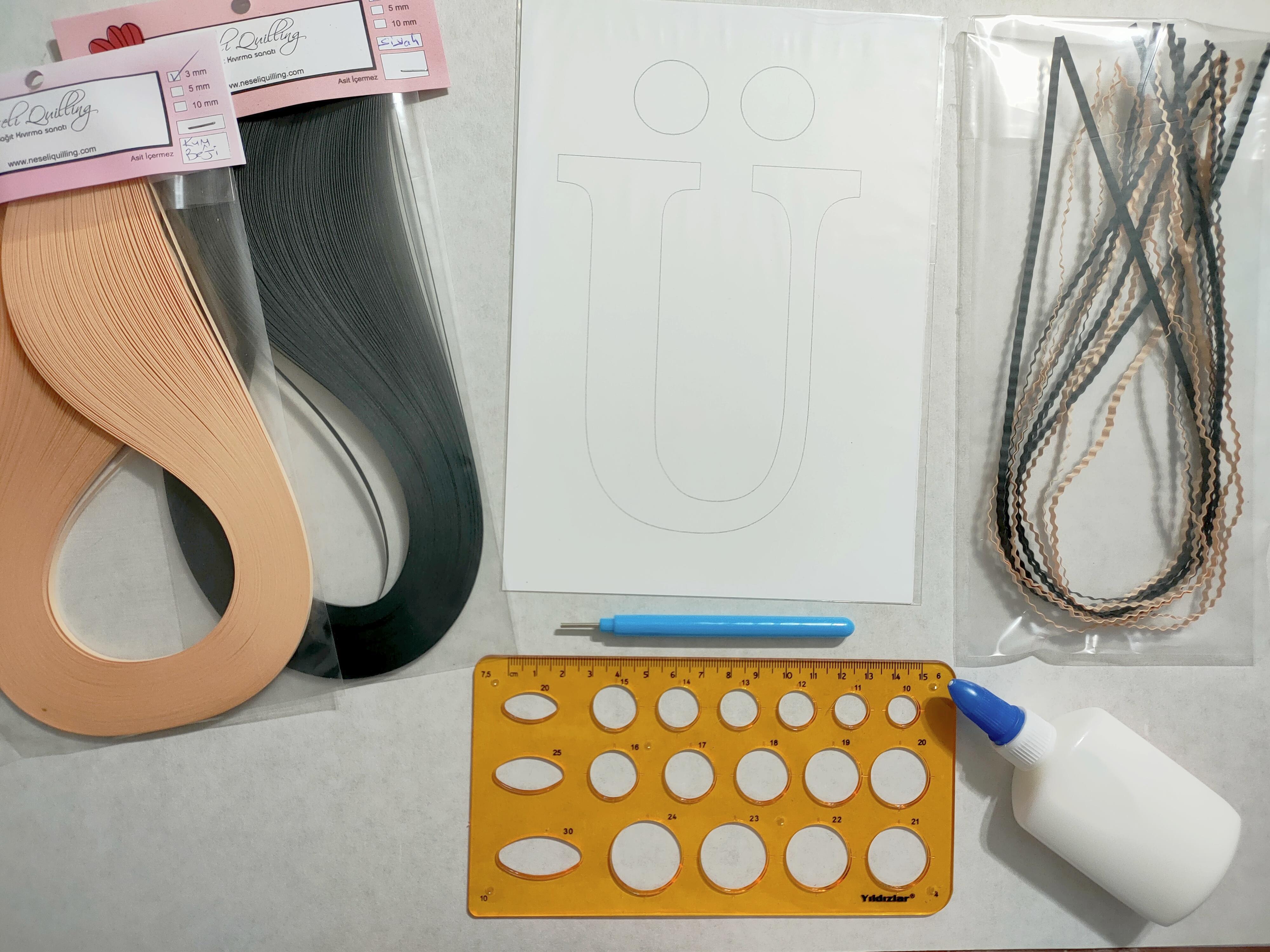 Quilling Ü Harfi VİDEOLU Başlangıç Kiti