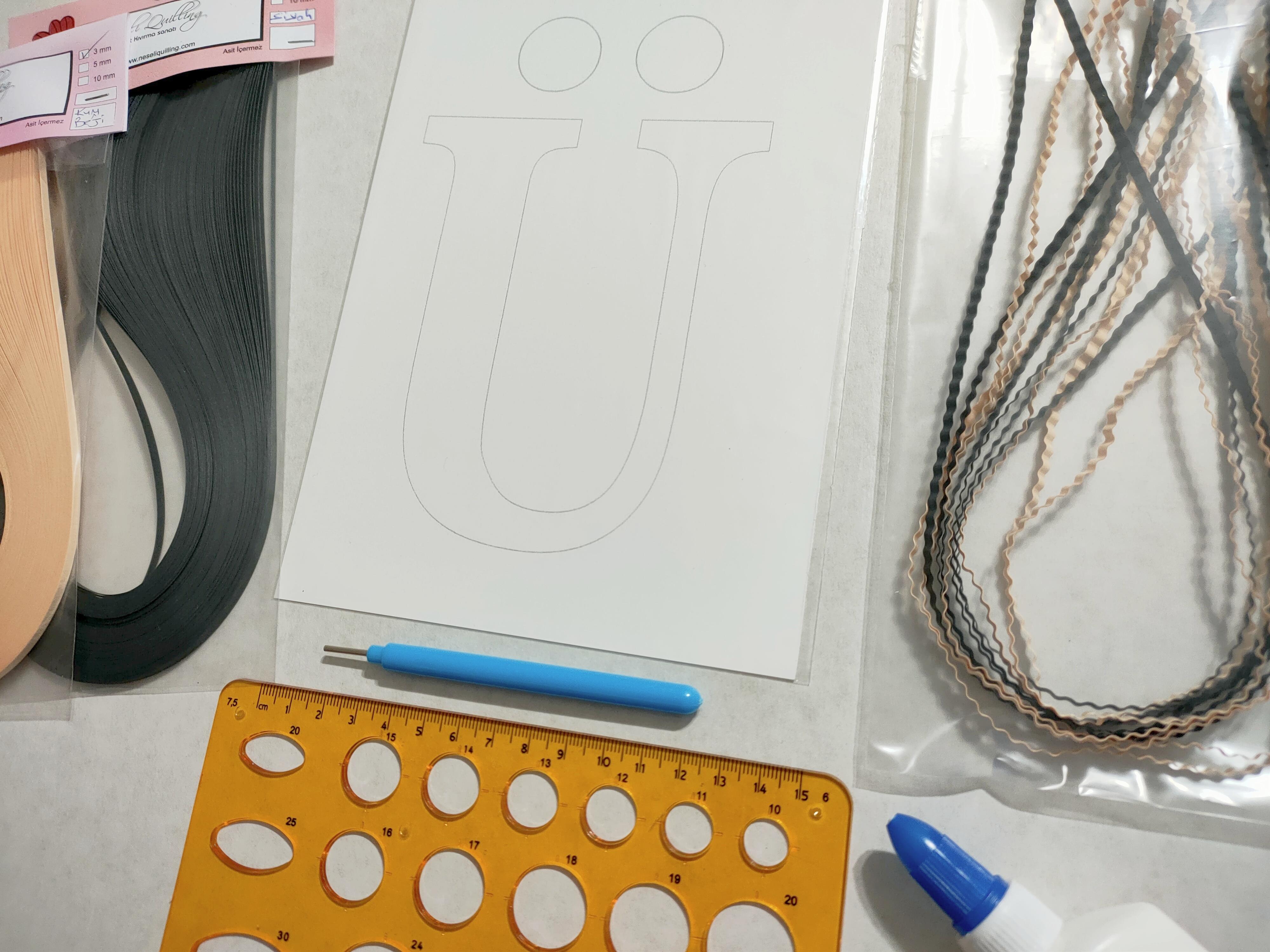 Quilling Ü Harfi VİDEOLU Başlangıç Kiti