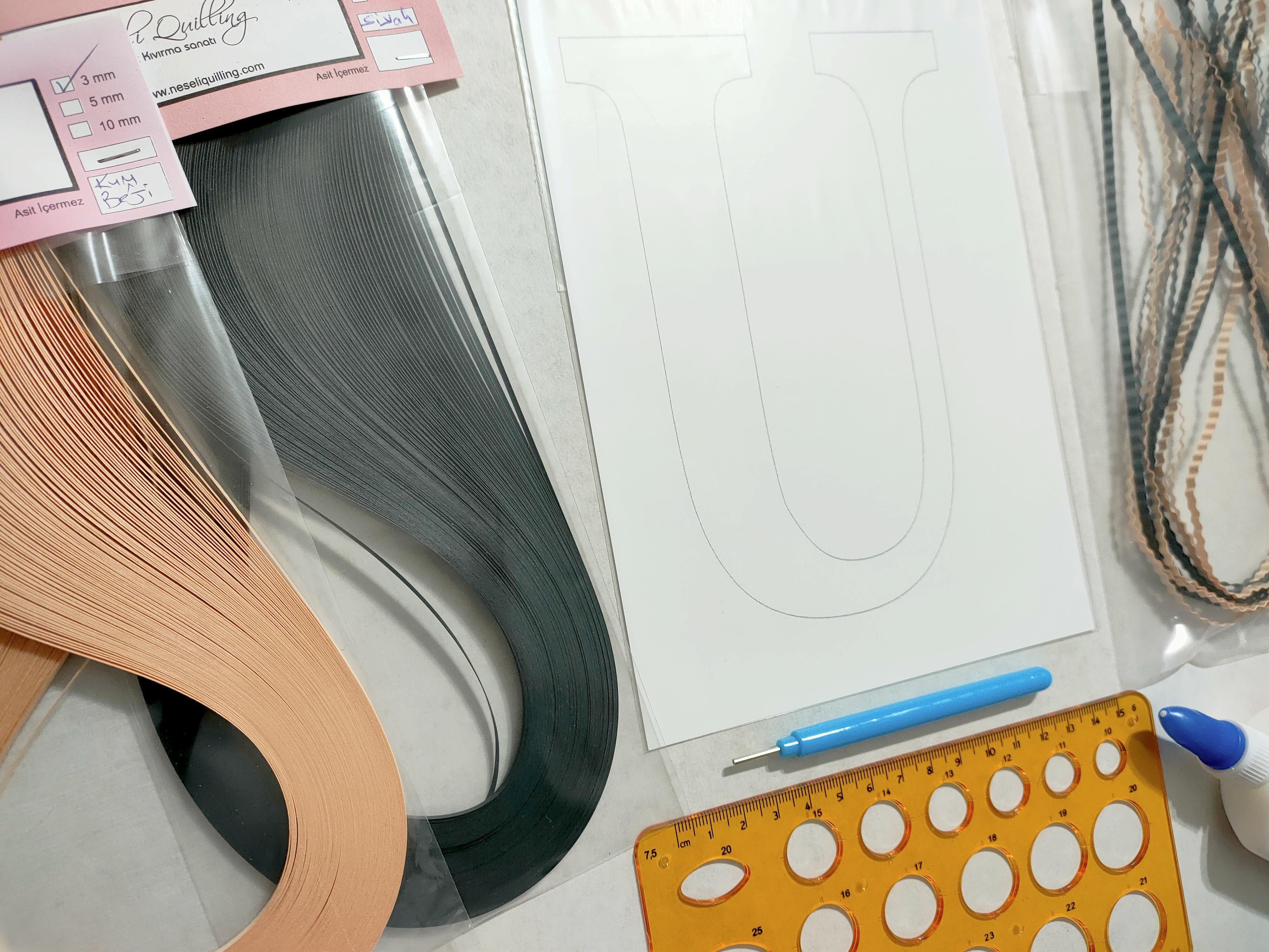 Quilling U Harfi VİDEOLU Başlangıç Kiti