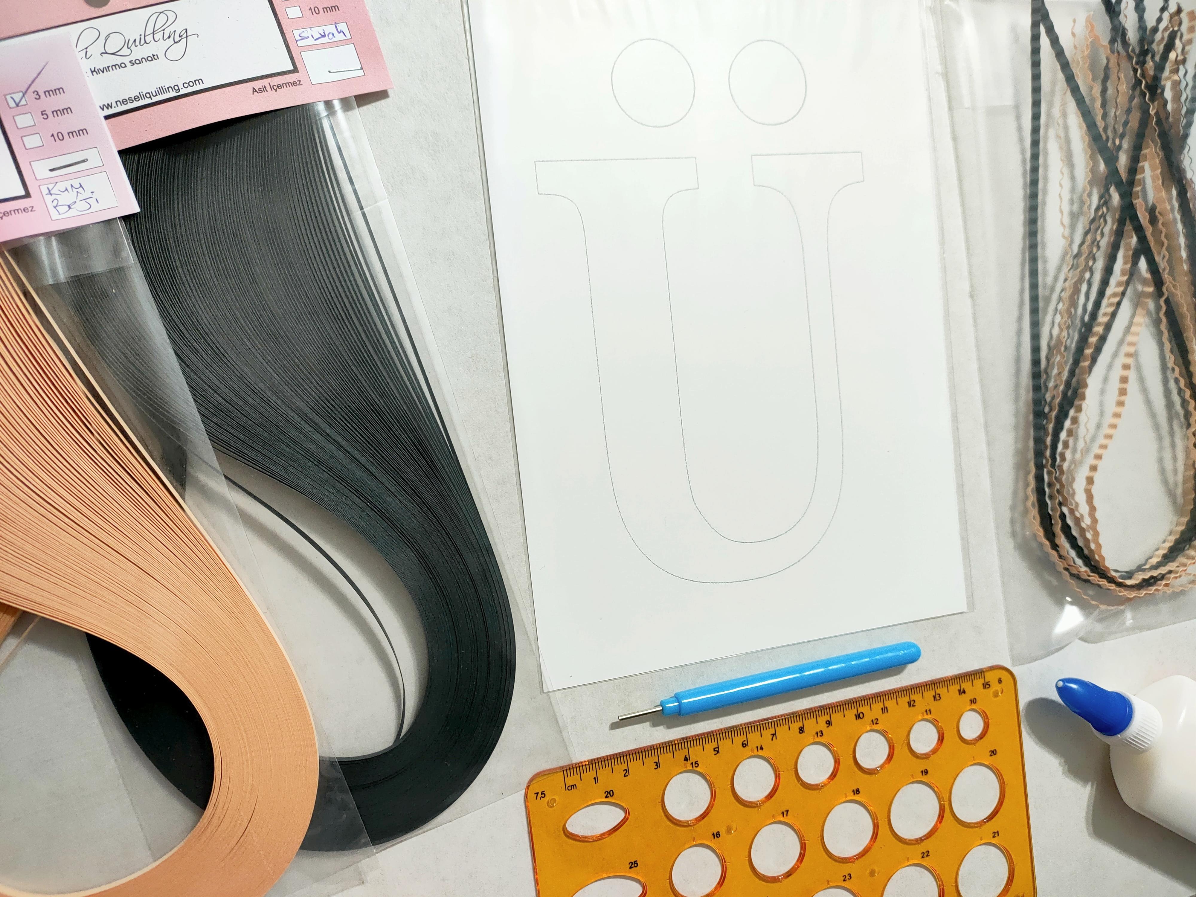 Quilling Ü Harfi VİDEOLU Başlangıç Kiti