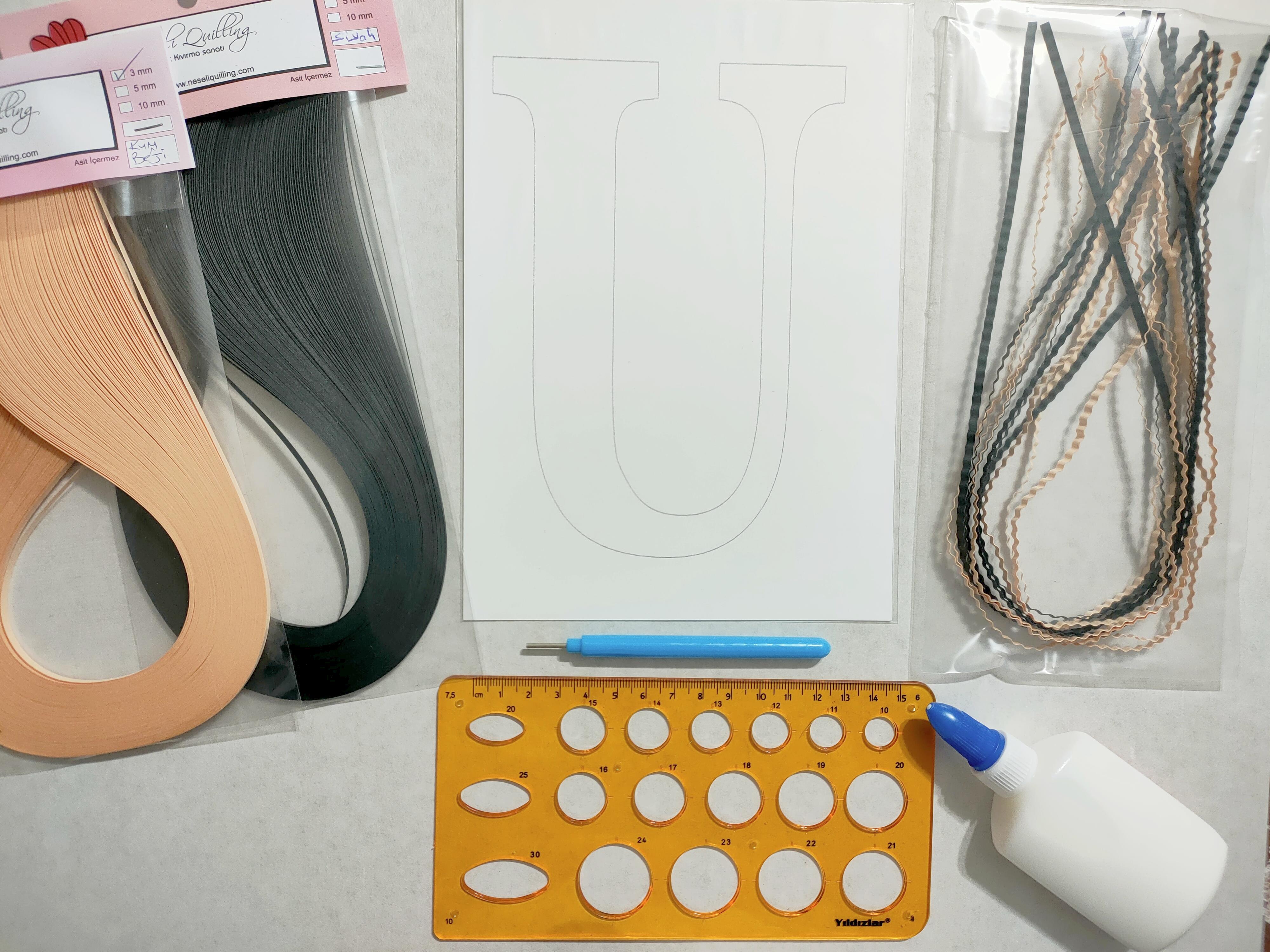 Quilling U Harfi VİDEOLU Başlangıç Kiti