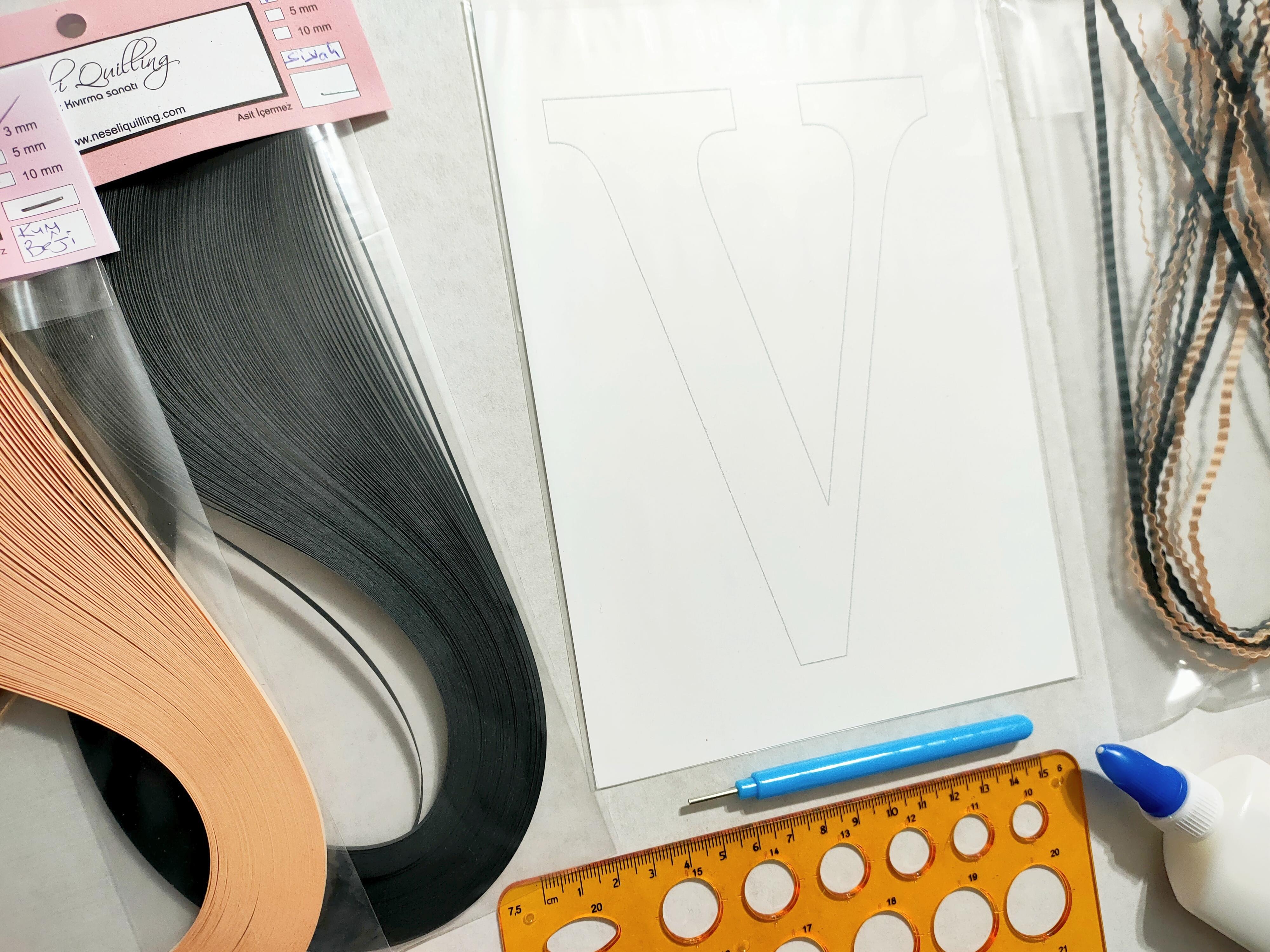 Quilling V Harfi VİDEOLU Başlangıç Kiti