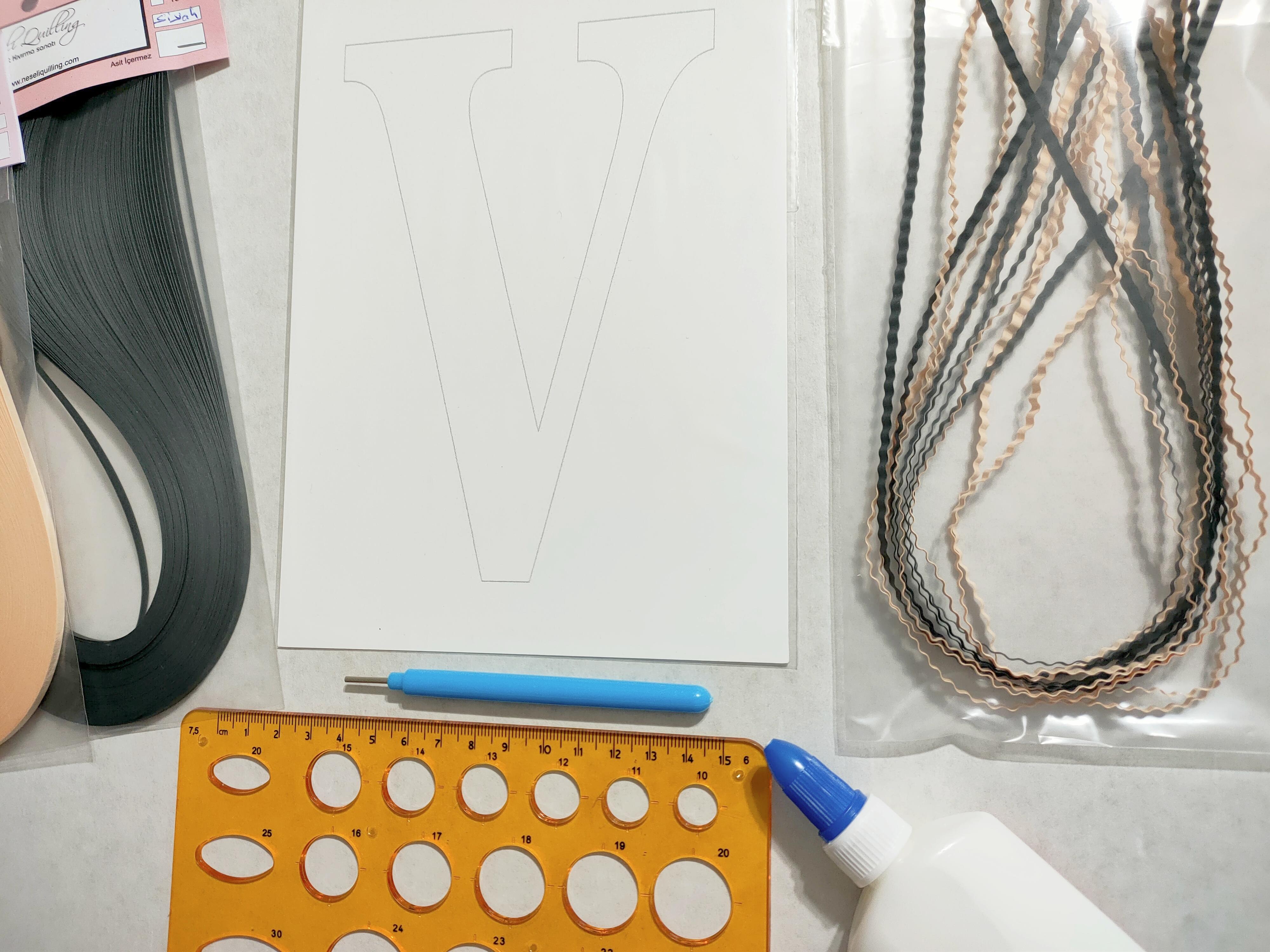 Quilling V Harfi VİDEOLU Başlangıç Kiti