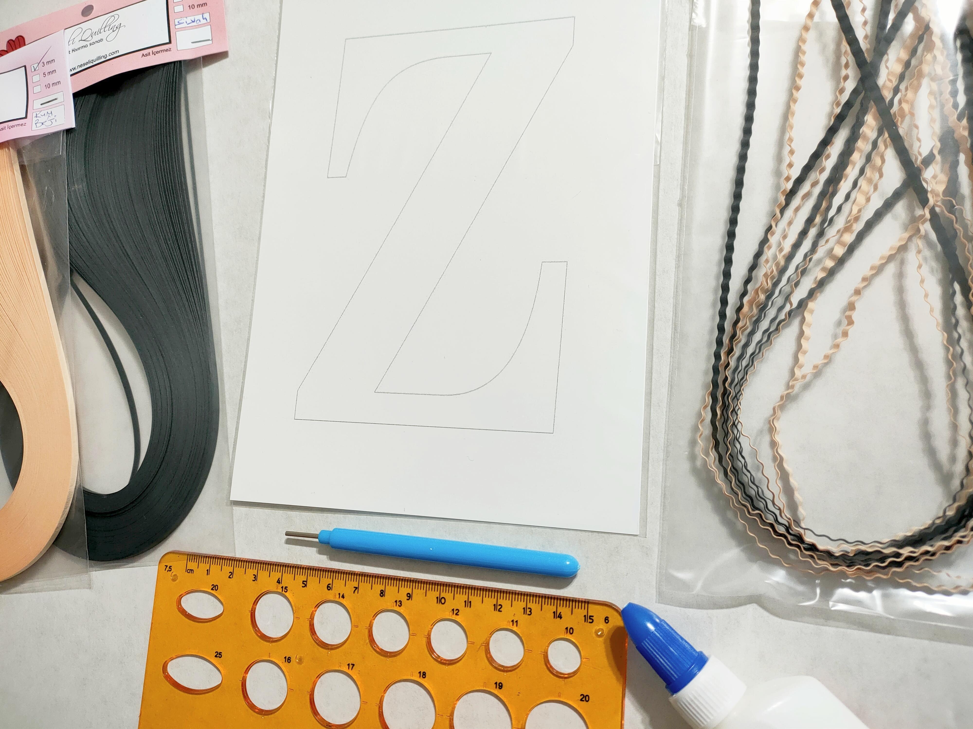 Quilling Z Harfi VİDEOLU Başlangıç Kiti