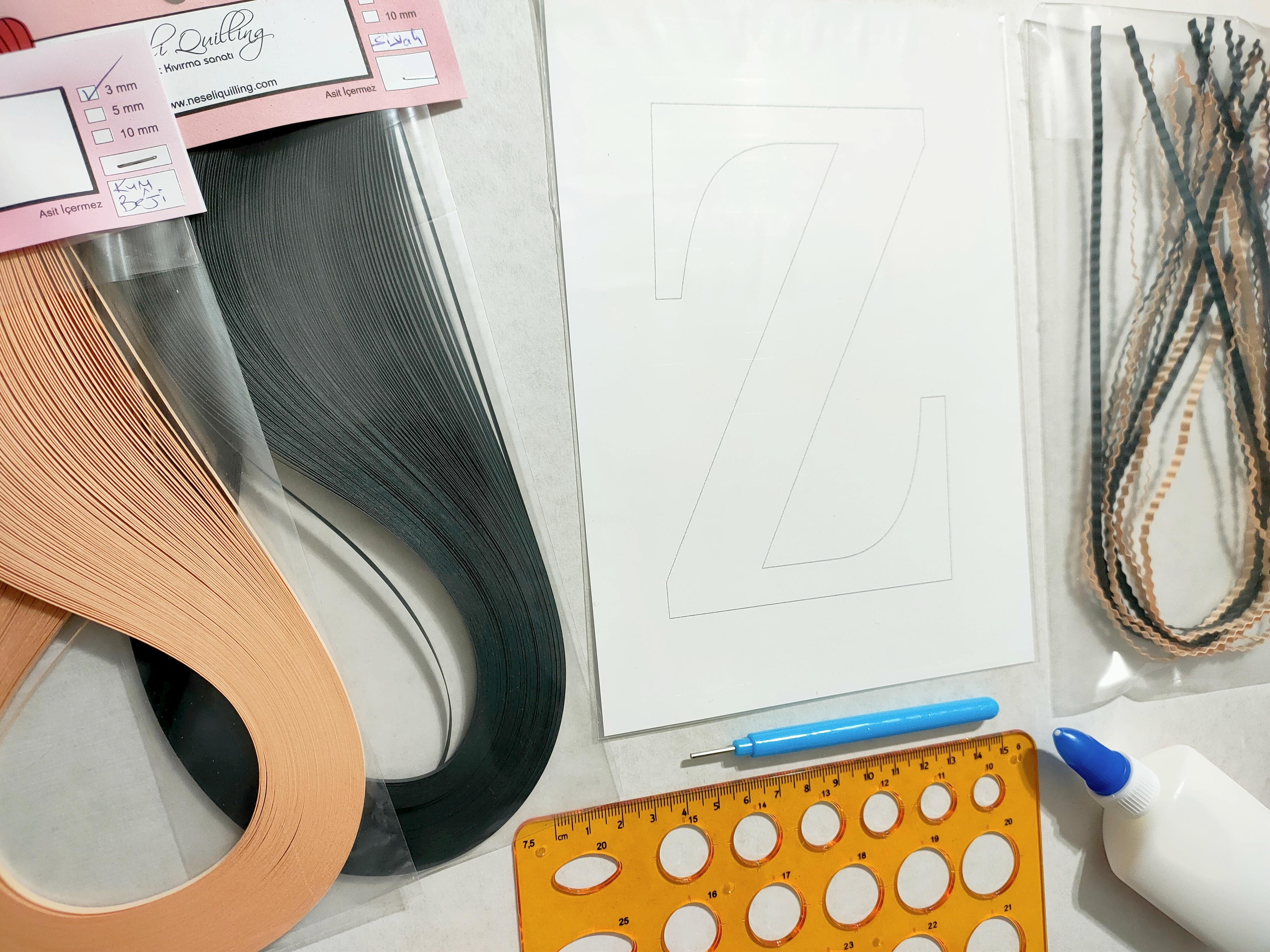 Quilling Z Harfi VİDEOLU Başlangıç Kiti