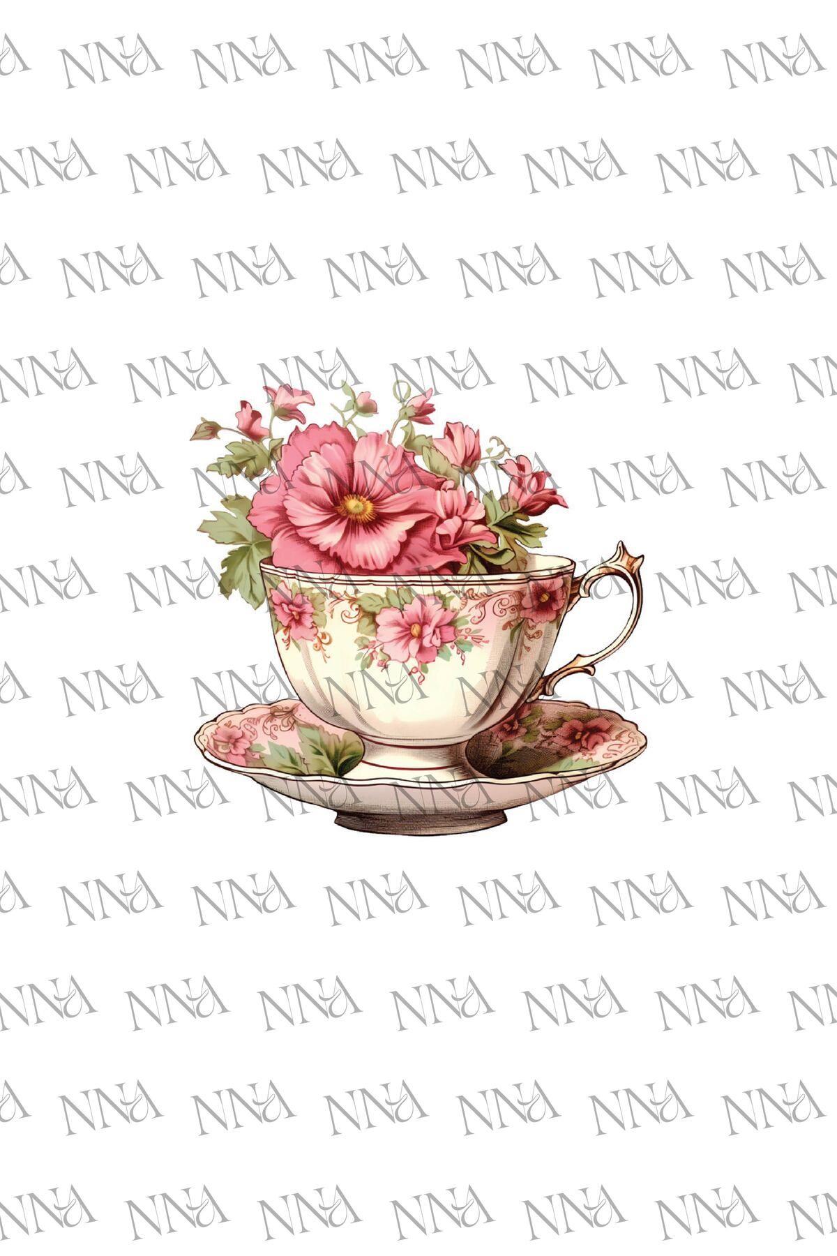 Floral Tea Cup Peçete | PGBT122