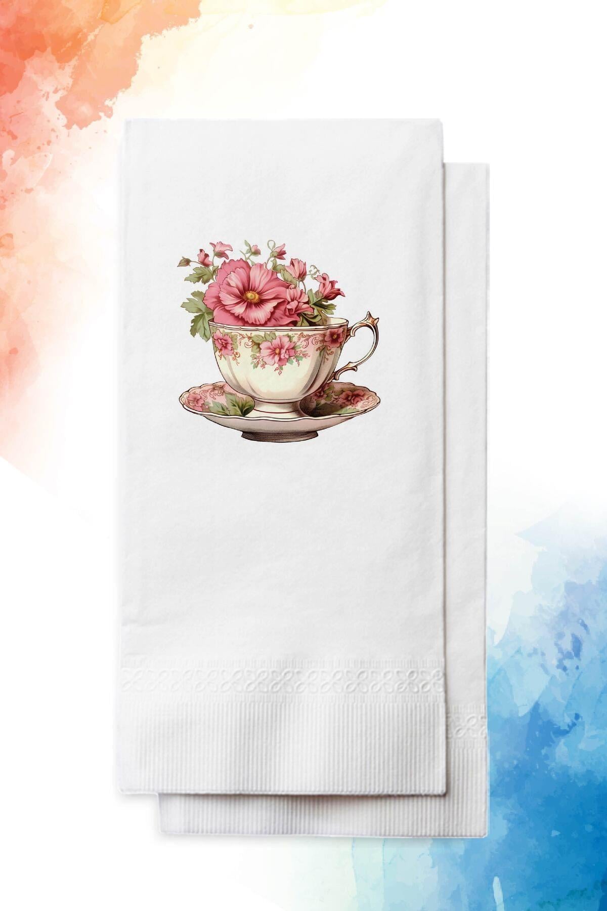 Floral Tea Cup Peçete | PGBT122