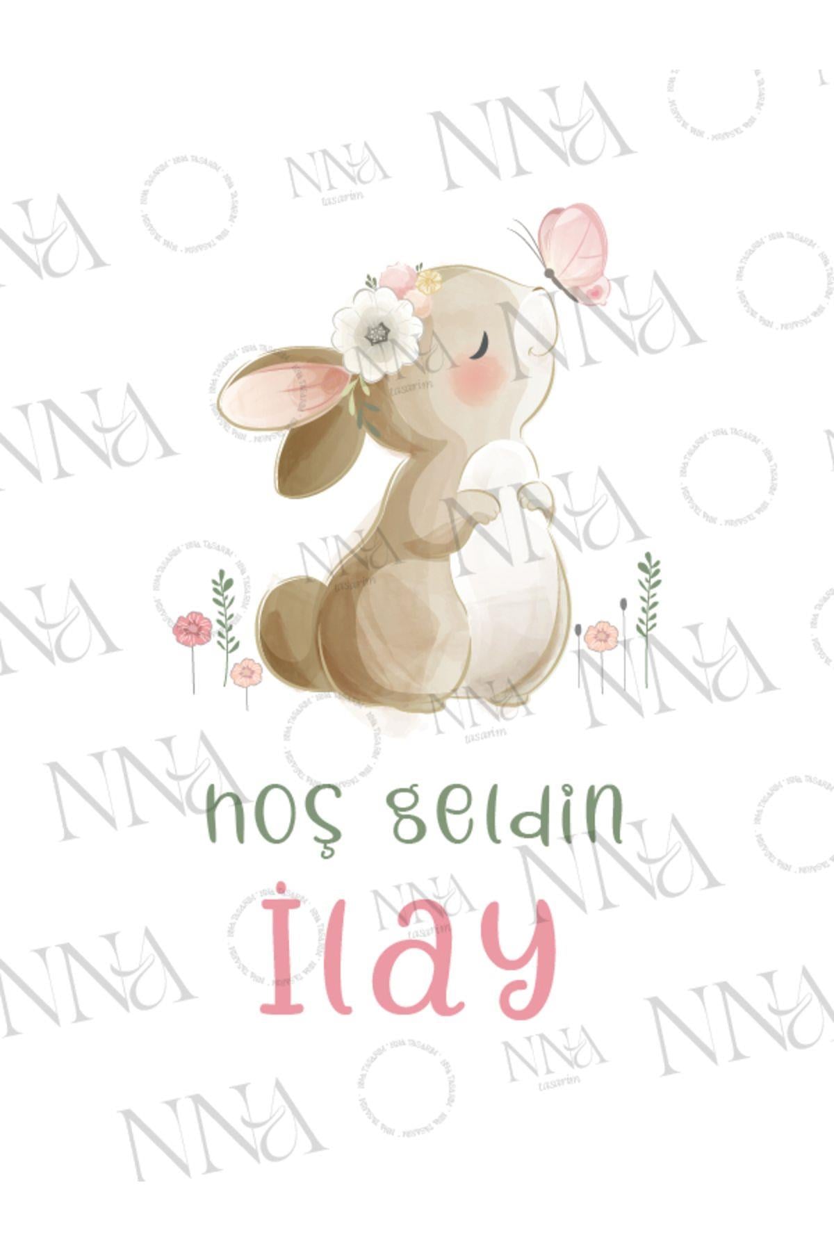 BUNNY  Kumaş Dokulu Cepli Airlaid Kız Bebek Mevlid Peçete | PABT68
