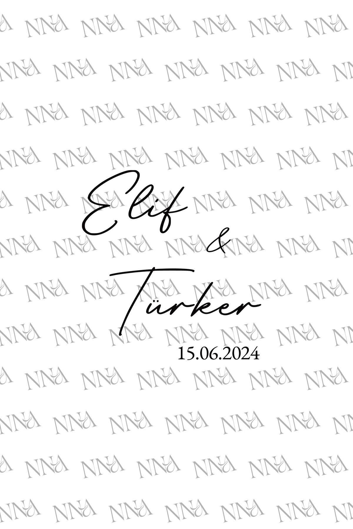 Monogram Baskılı Airlaid Cepli Nişan Peçetesi |PABT 113