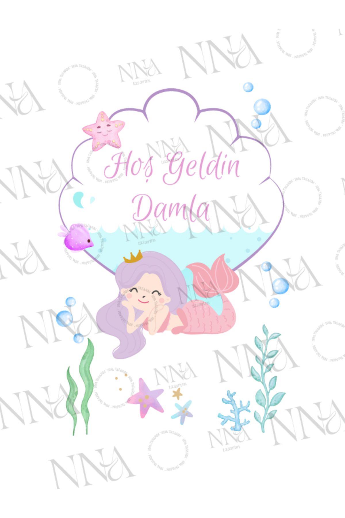 MERMAID Kumaş Dokulu Cepli Airlaid Doğum Günü Peçete | PABT82