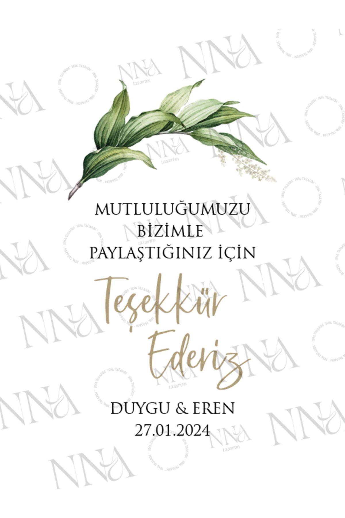 Kişiye Özel İsim Baskılı Düğün Hediyeliği Küçük Boy Kağıt Çanta | MISIR DALI | BKBT74