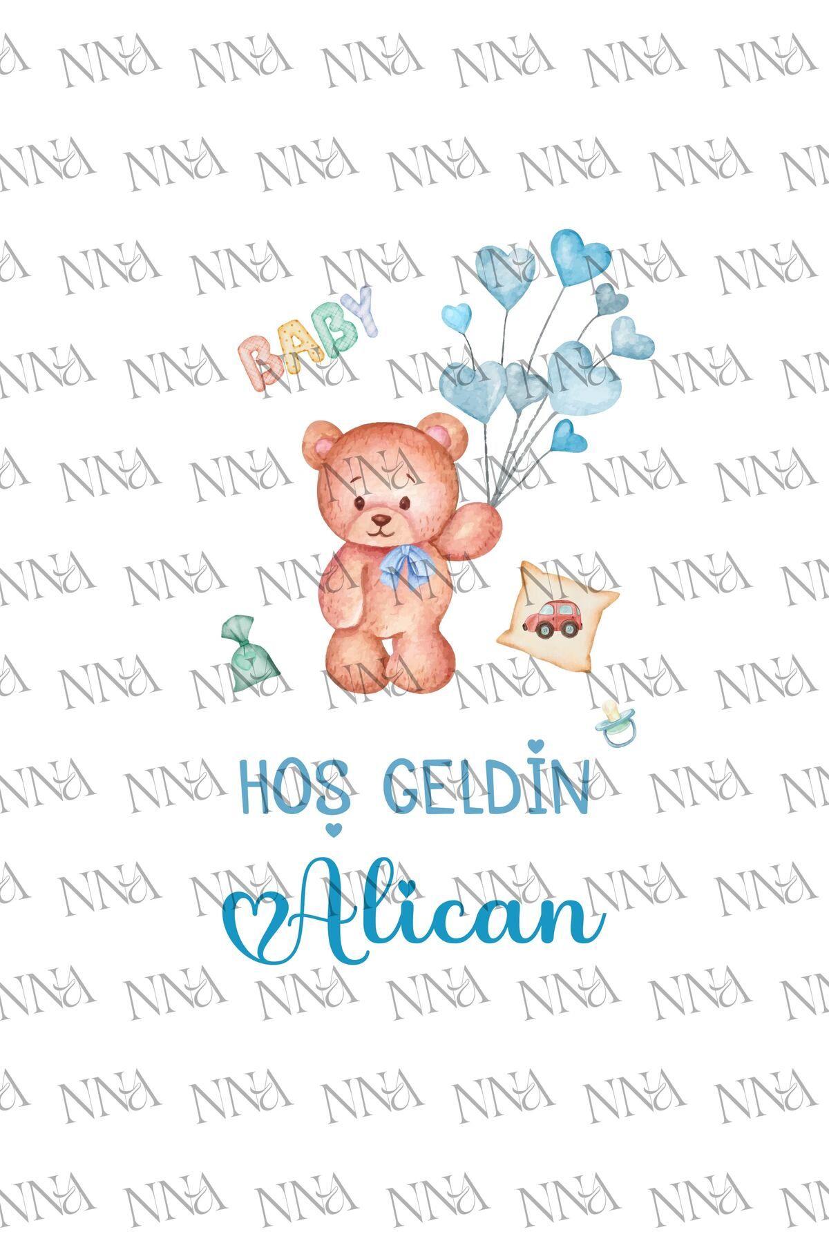 Ayı Teddy Figürlü  Erkek Bebek Mevlidi Peçete |PGBT69