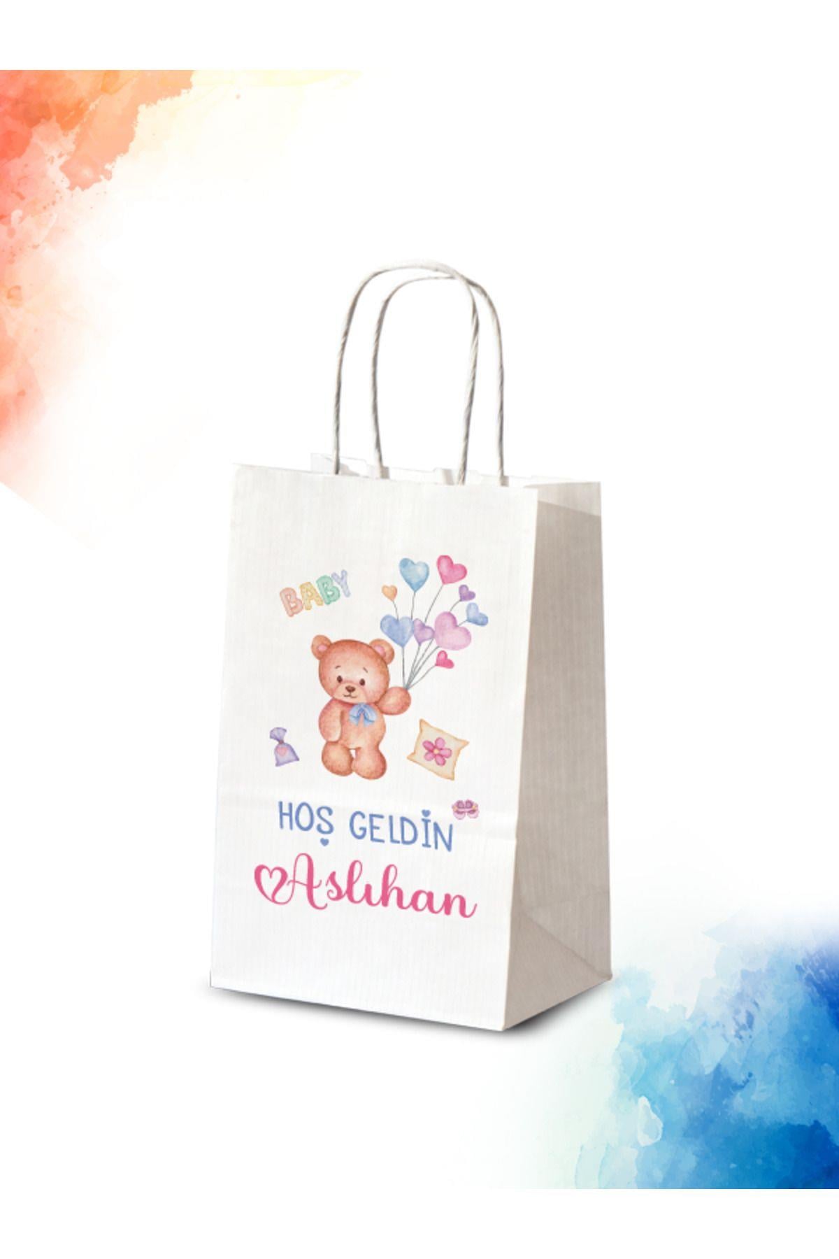 Kız Bebek Mevlid Hediyeliği Küçük Boy Kağıt Çanta | TEDDY | BKBT76