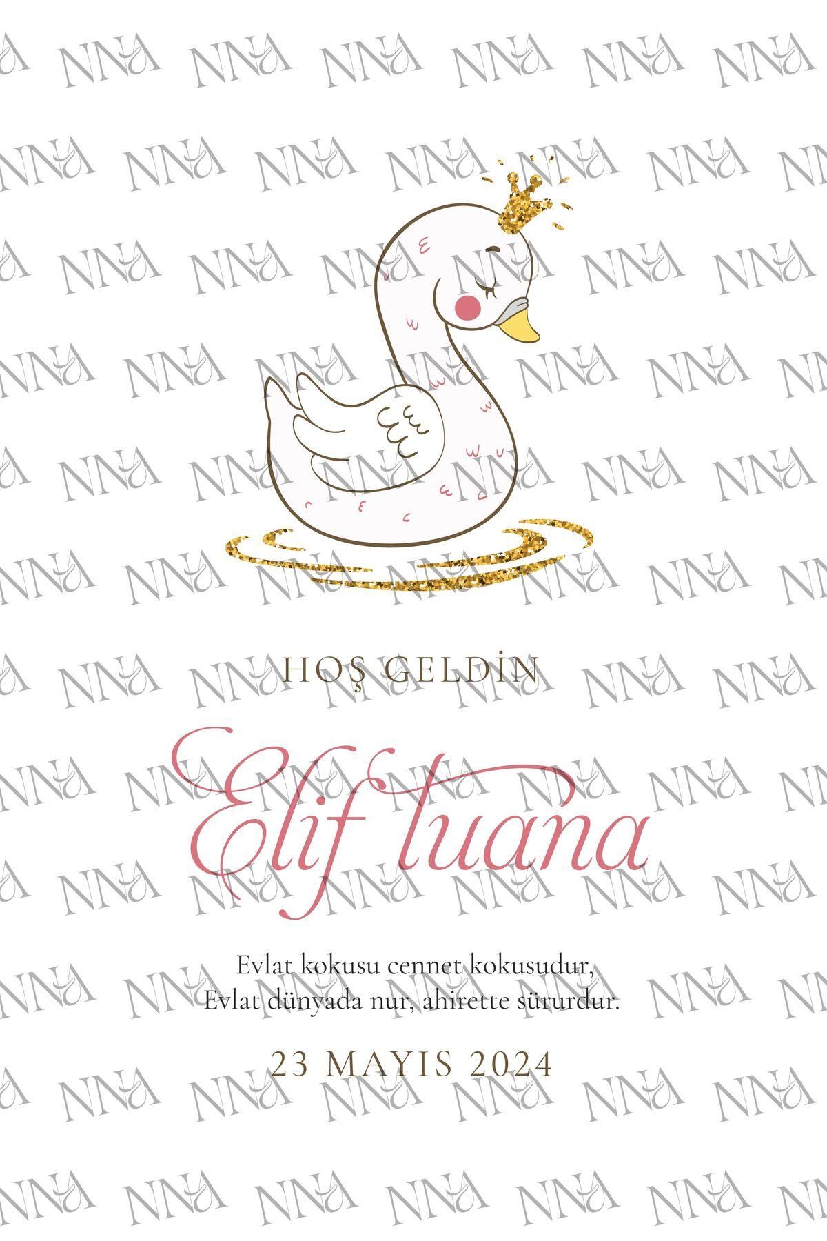 Kız Bebek Mevlid Hediyeliği Kağıt Çanta | KUĞU | BKBT95