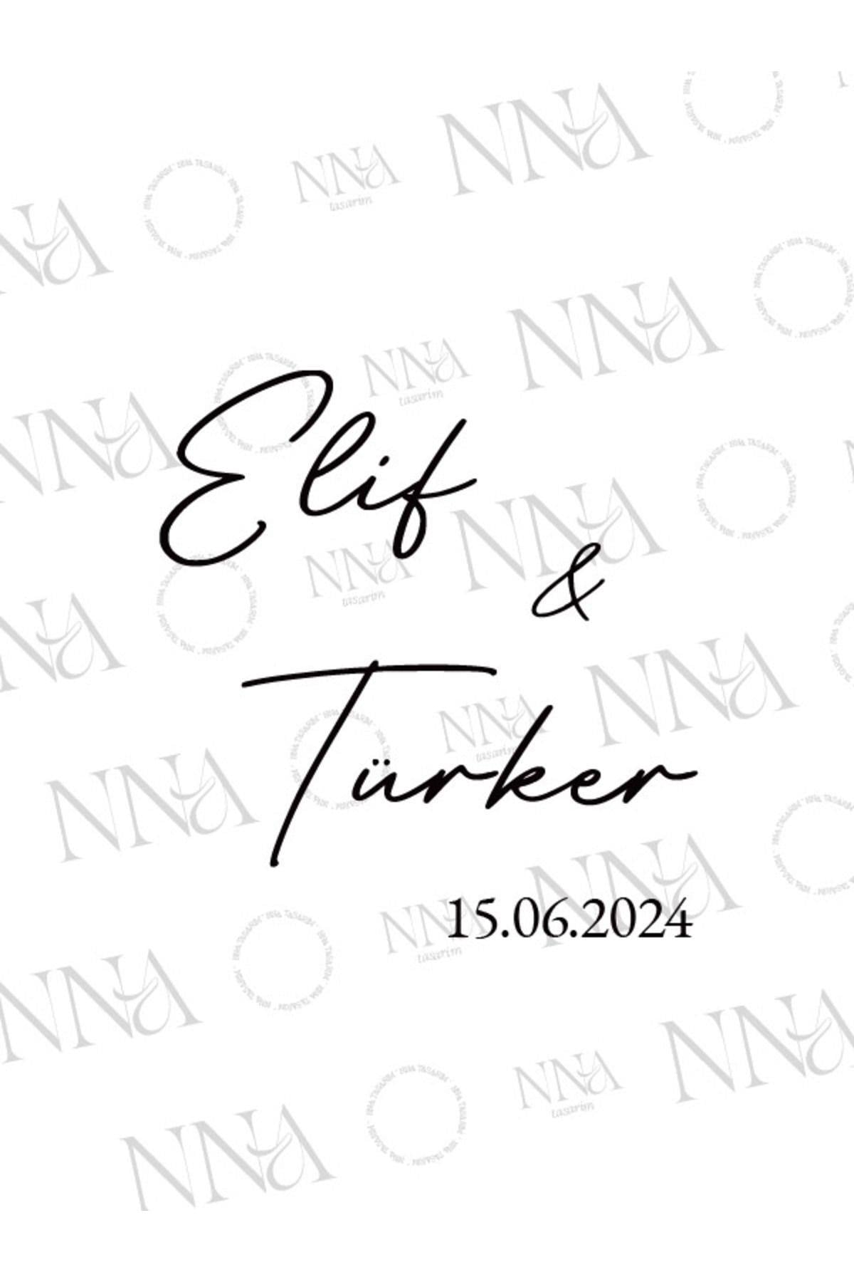 Söz - Nişan Hediyeliği Küçük Boy Kağıt Çanta | MONOGRAM | BKBT113