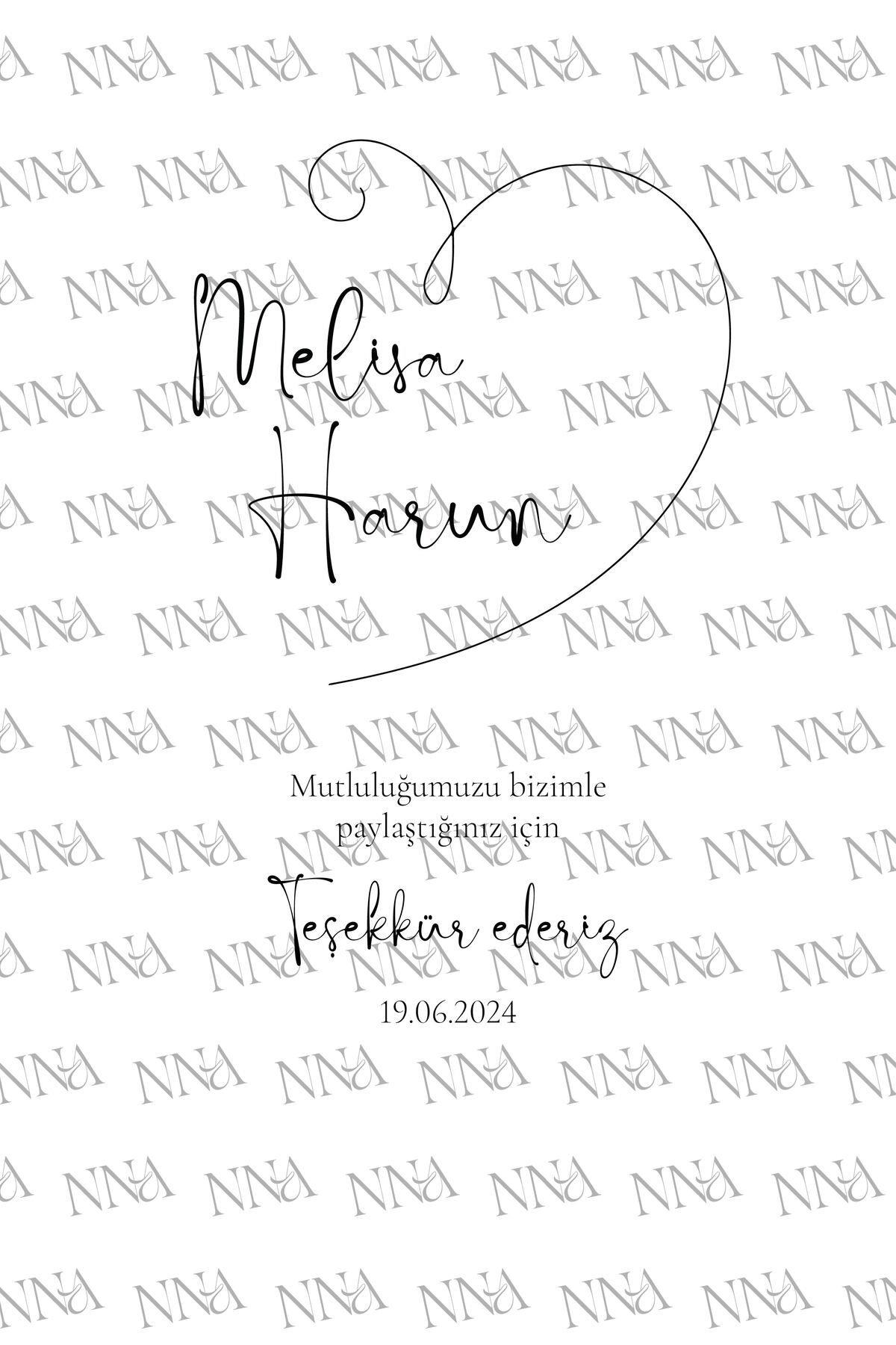 Kişiye Özel İsim Baskılı Düğün Hediyeliği Küçük Boy Kağıt Çanta | KALP | BKBT90