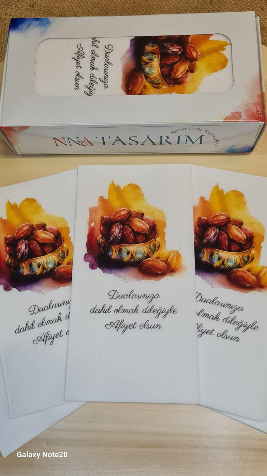 Hurma Tabağı Baskılı  Konuşan Peçete | PGBT55