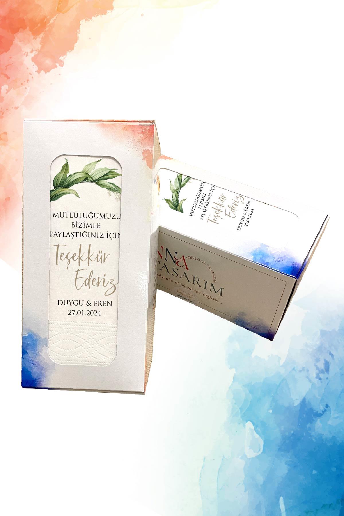 Kişiye Özel İsim Baskılı Düğün Peçete | MISIR DALI | PGBT74