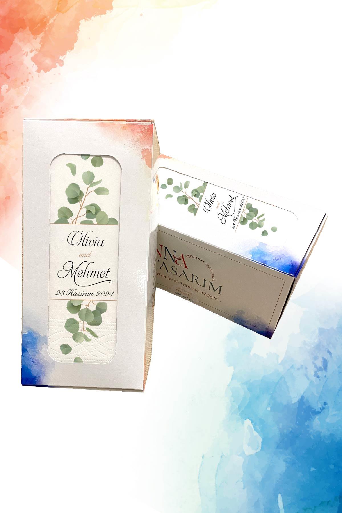 Kişiye Özel İsim Baskılı Düğün  Peçetesi | OLIVIA | PGBT109