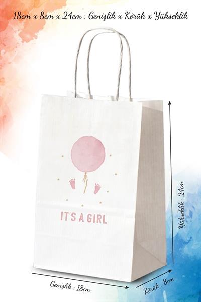 Its a Girl Baskılı Hediyelik Kağıt Çanta | BKBT133