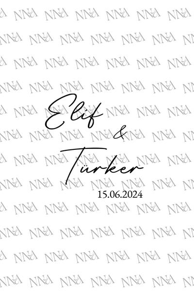 Monogram Baskılı Airlaid Cepli Nişan Peçetesi |PABT 113