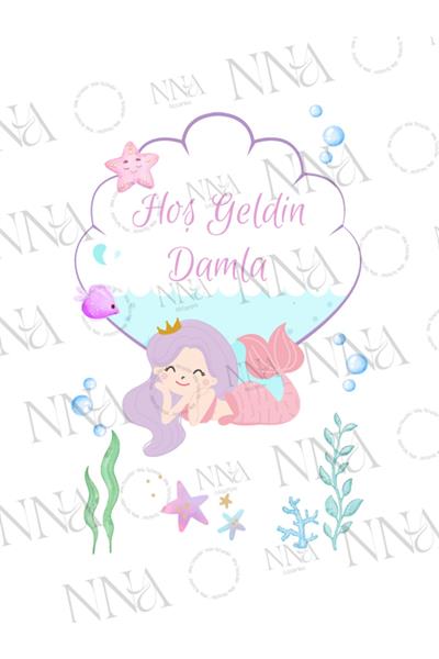 MERMAID Kumaş Dokulu Cepli Airlaid Doğum Günü Peçete | PABT82