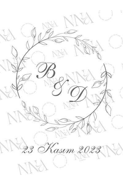 Kişiye Özel İsim Baskılı Kumaş Dokulu Cepli Airlaid Peçete | FLORAL |  PABT19