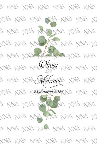 Kişiye Özel İsim Baskılı Düğün  Peçetesi | OLIVIA | PGBT109