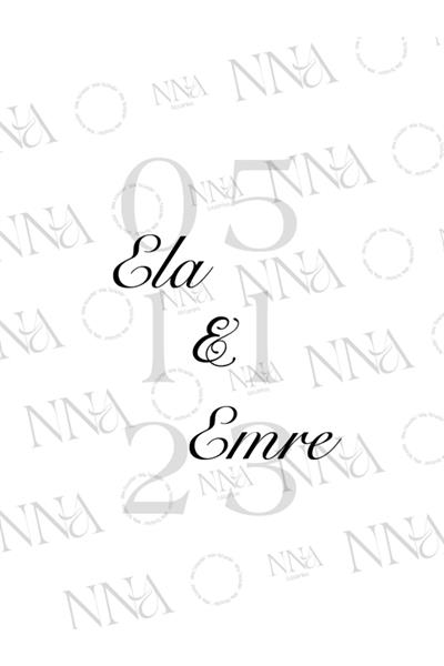 Kişiye Özel İsim Baskılı Düğün Hediyeliği Küçük Boy Kağıt Çanta | HOLOGRAM  | BKBT25