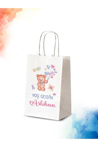 Kız Bebek Mevlid Hediyeliği Küçük Boy Kağıt Çanta | TEDDY | BKBT76