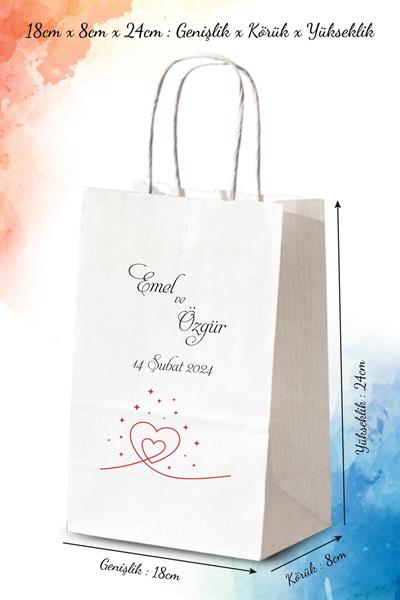 Nişan Hediyeliği Küçük Boy Kağıt Çanta |VALENTINE