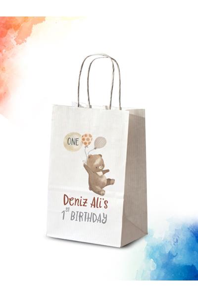 Erkek Bebek Doğum Günü Hediyeliği Küçük Boy Kağıt Çanta |TEDDY BEAR | BKBT71