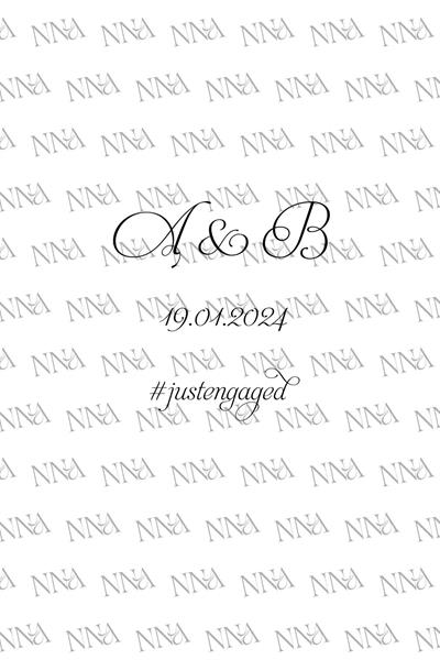 Kişiye Özel İsim Baskılı Nişan Hediyeliği Küçük Boy Kağıt Çanta | JUST ENGAGED | BKBT21