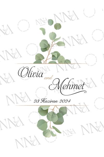 Kişiye Özel İsim Baskılı Düğün Hediyeliği Küçük Boy Kağıt Çanta | OLIVIA |BKBT109