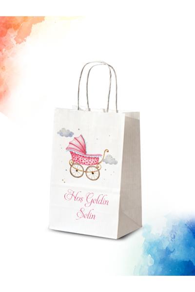 Kız Bebek Mevlid Hediyeliği Küçük Boy Kağıt Çanta | PUSET | BKBT99