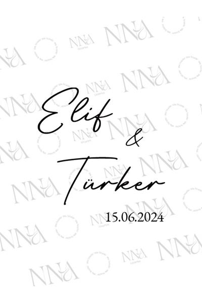 Söz - Nişan Hediyeliği Küçük Boy Kağıt Çanta | MONOGRAM | BKBT113