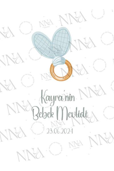 Kişiye Özel İsim Baskılı Erkek Bebek Mevlid Hediyeliği Küçük Boy Kağıt Çanta | KAYRA | BKBT101