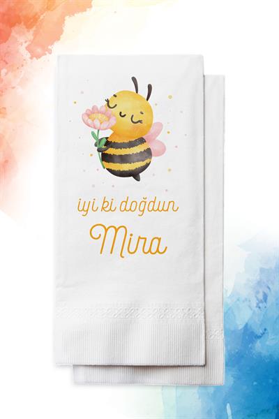 Arı Figürlü Kız Bebek Mevlid Peçete | PGBT194