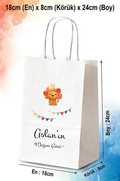 Aslan Figürlü Doğum Günü Hediyeliği Kağıt Çanta | BKBT10