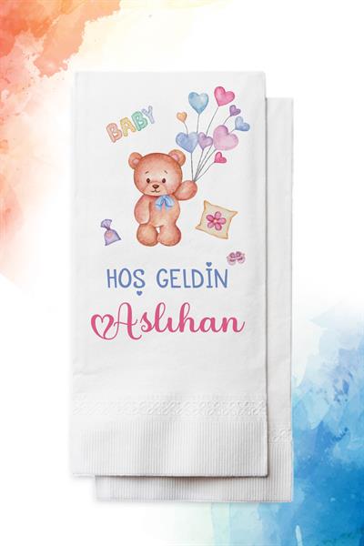 Ayı Teddy Figürlü Kız  Bebek Mevlid Peçete | PGBT76 