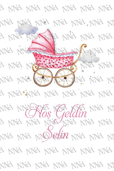 Bebek Arabası Figürlü Kız Bebek Mevlid Peçete | PGBT99 