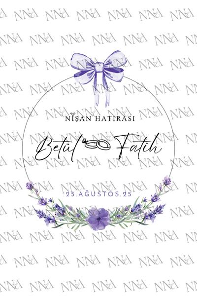 Çiçek Detaylı Nişan Peçete | PGBT189