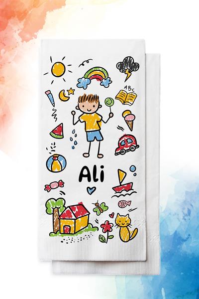 Erkek Çocuk İsimli Doğum Günü Peçetesi | PGBT152