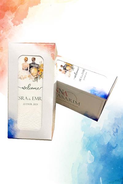 Kişiye Özel İsim Baskılı Düğün Peçetesi | WELCOME | PGBT132