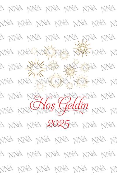 Hoş Geldin 2025 Kumaş Dokulu Cepli Airlaid Peçete | YILBAŞI | PABT62