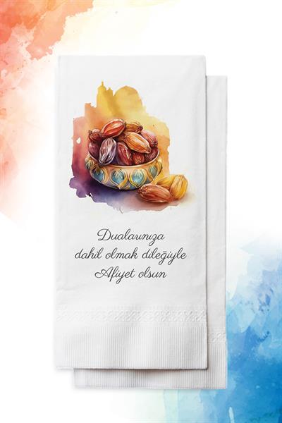 Hurma Tabağı Baskılı  Konuşan Peçete | PGBT55