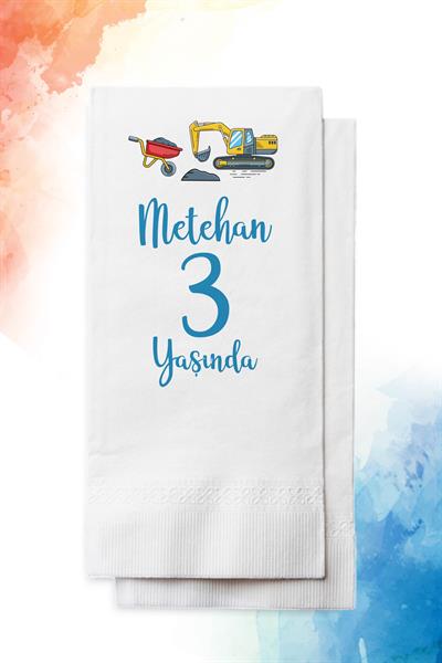 İnşaat Temalı Doğum Günü Peçetesi | PGBT128