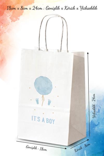 Its a Boy Baskılı Hediyelik Kağıt Çanta |BT134