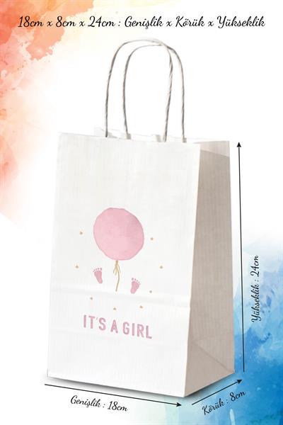 Its a Girl Baskılı Hediyelik Kağıt Çanta | BKBT133