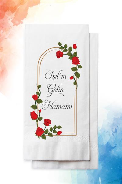 Sarmaşık Gül Detaylı Gelin Hamamı Peçete | PGBT24